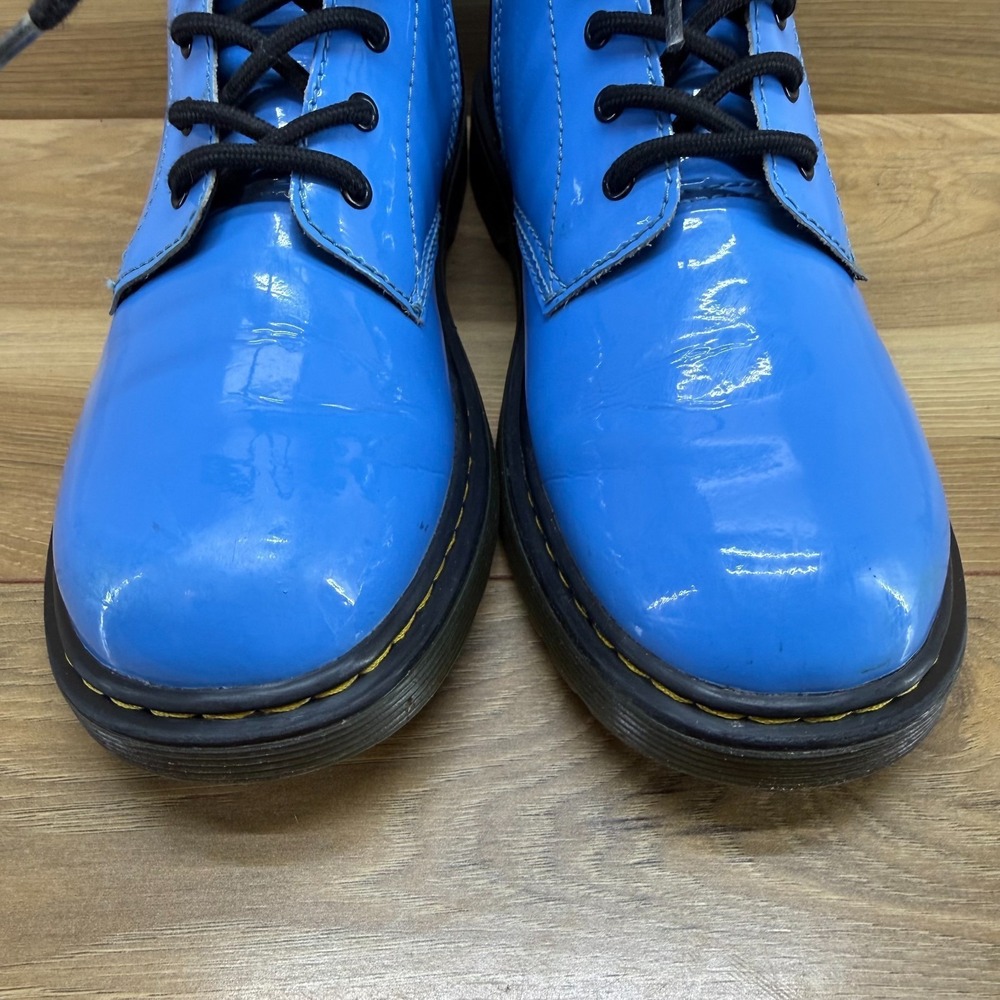 Dr Martens Youth Girls Zavala Boots 5 EU 37 Blue Patent Leather Casual Punk Zip - Picture 4 of 11